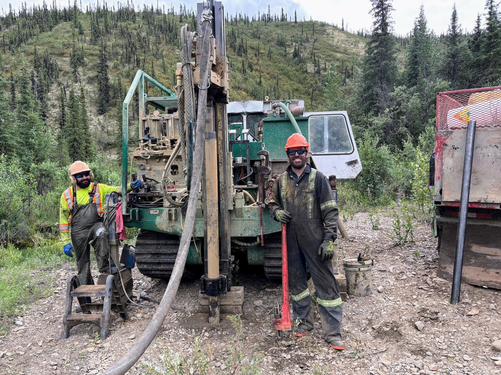 Recovered placer drill samples organized for processing